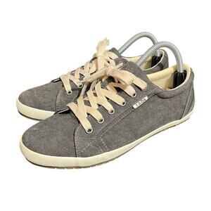Taos Gray Charcoal Star Canvas Lace Up Low‎ Top Casual Sneakers Womans Size 10